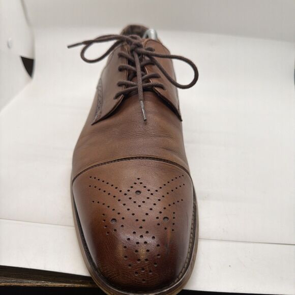 Stacy Adams Darren Men’s Leather Oxford Shoes Size 11 M Cognac Brown main image 5